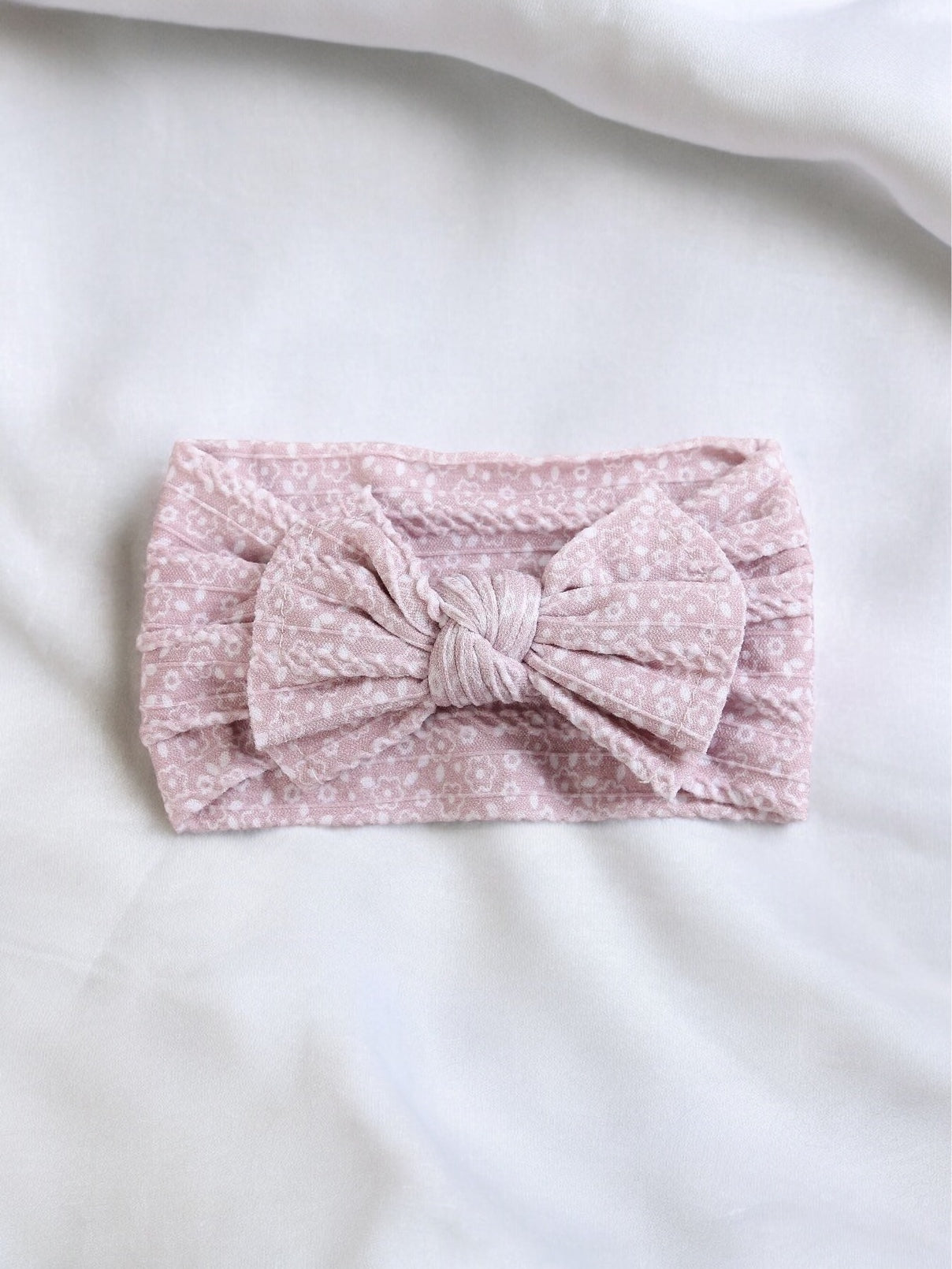 Pinky Nude Floral - Cable Knit Headwrap