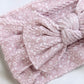 Pinky Nude Floral - Cable Knit Headwrap