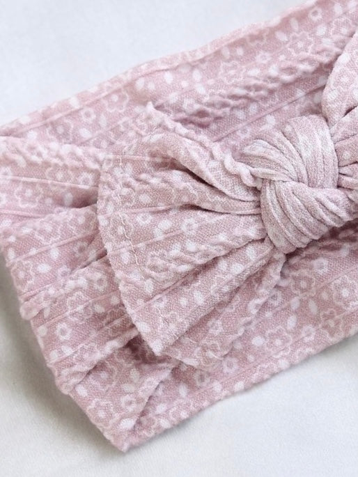 Pinky Nude Floral - Cable Knit Headwrap