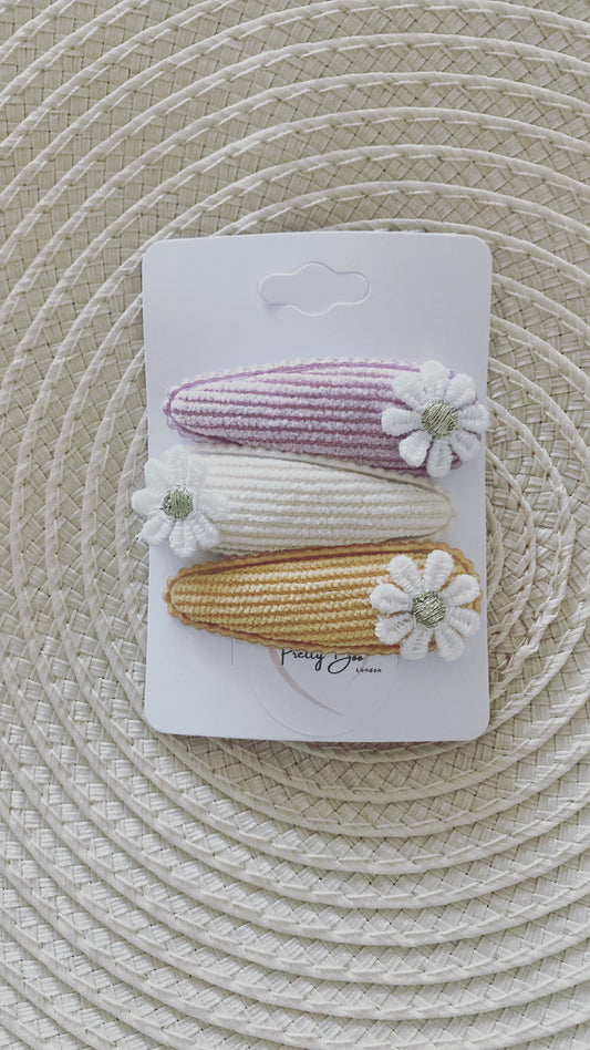 Floral Snap Clip Trio