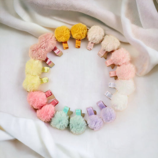 Fluffy Pom Pom Clips