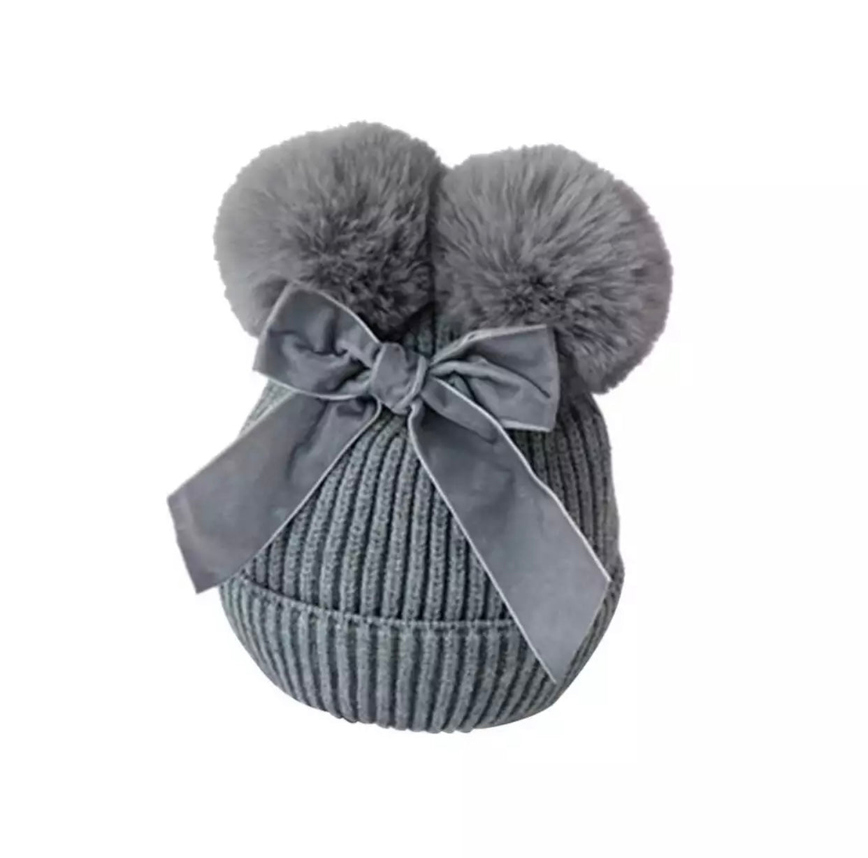 Pom Pom Beanie - Grey