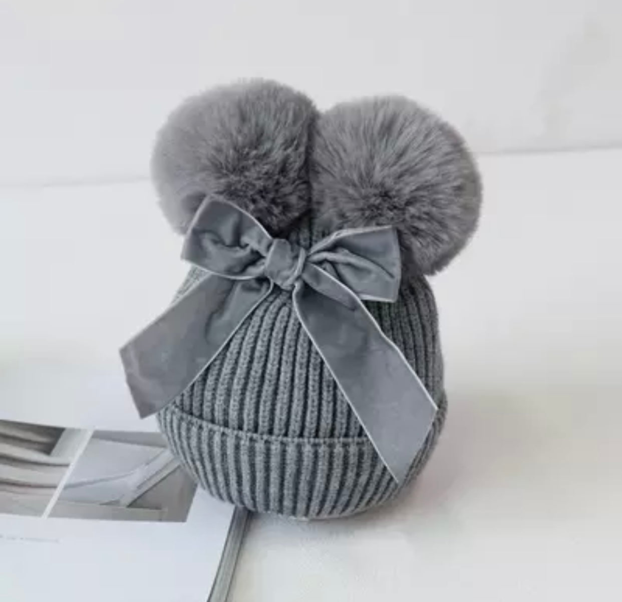 Pom Pom Beanie - Grey