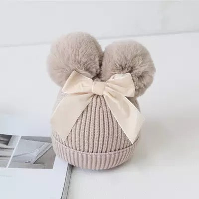 Pom Pom Beanie - Biscuit